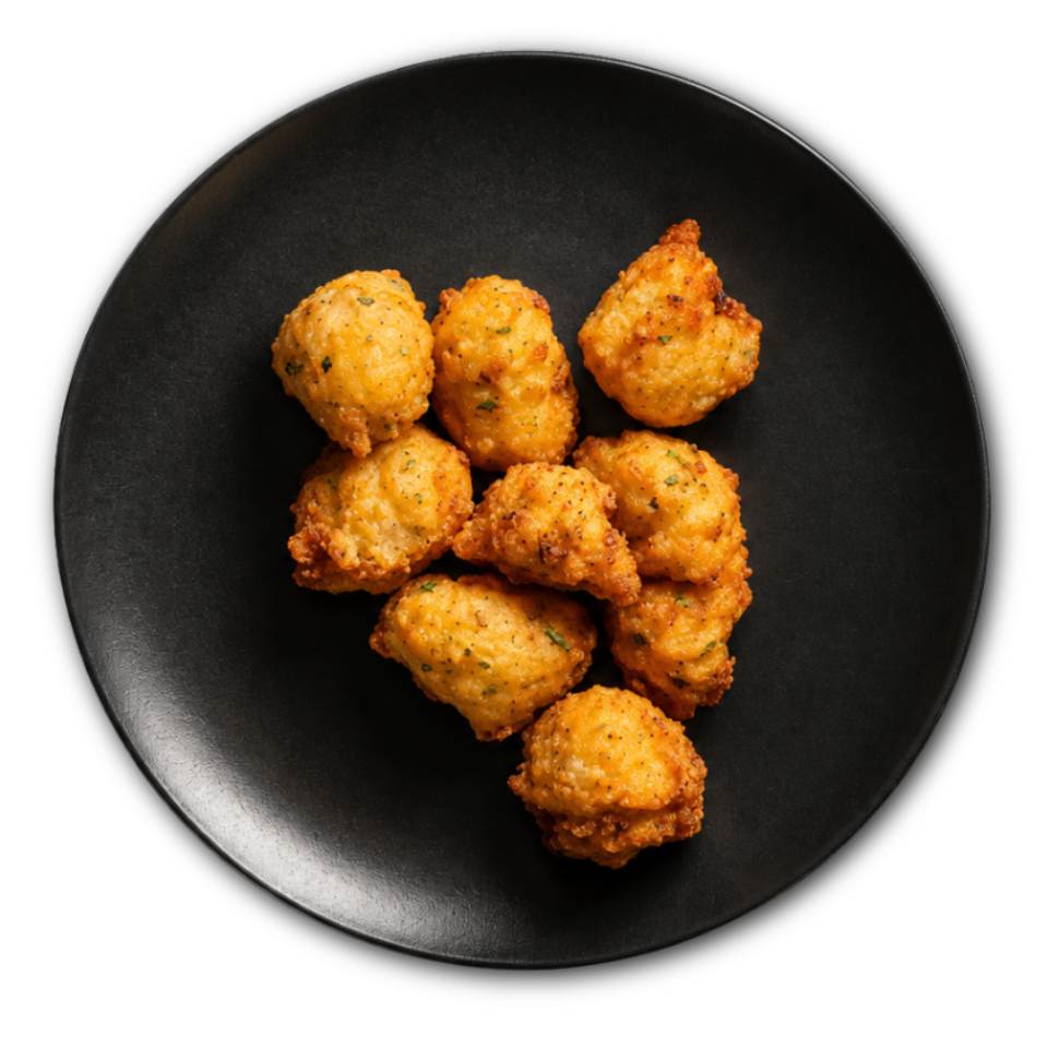 Acras de crevettes de Gaspésie à la ciboulette